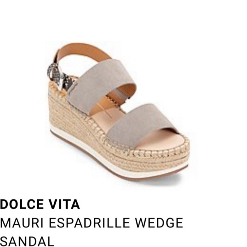Dolce Vita Gray Espadrille Wedge Sandal